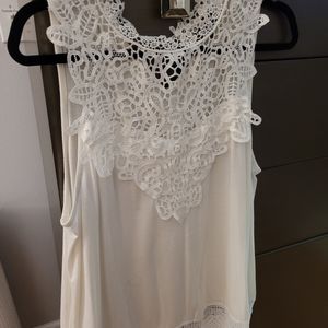 Rachael Off White Lace Top Size L